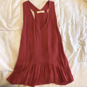 Maroon flowy tank top